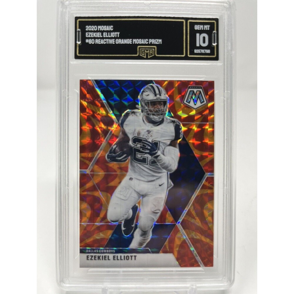 2020 MOSAIC EZEKIEL ELLIOTT #60 REACTIVE ORANGE MOSAIC PRIZM GMA 10